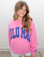 Lulu Mac Puff Sweatshirt in Pink/Royal