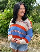 Load image into Gallery viewer, She&#39;s a Winner Striped Sweater