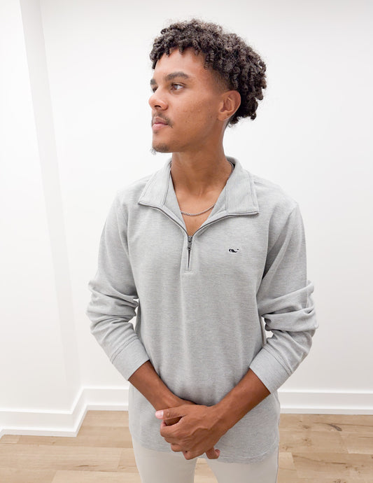 Vineyard Vines Saltwater Quarter Zip in Granite
