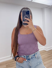 Load image into Gallery viewer, Holding on to Heartbreak Floral Seamless Tank in Dusty Lavender