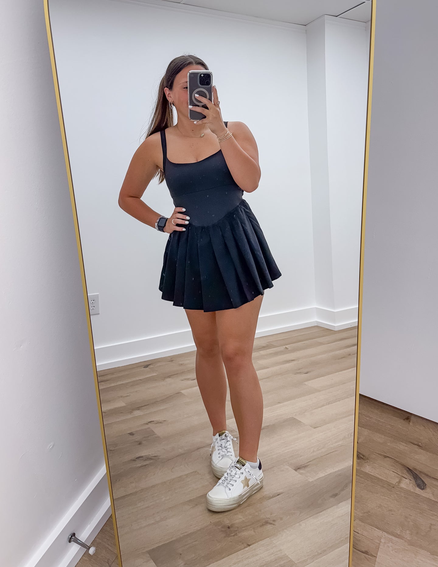 I know A Few Things Pleated Skirt Activewear Dress in Black