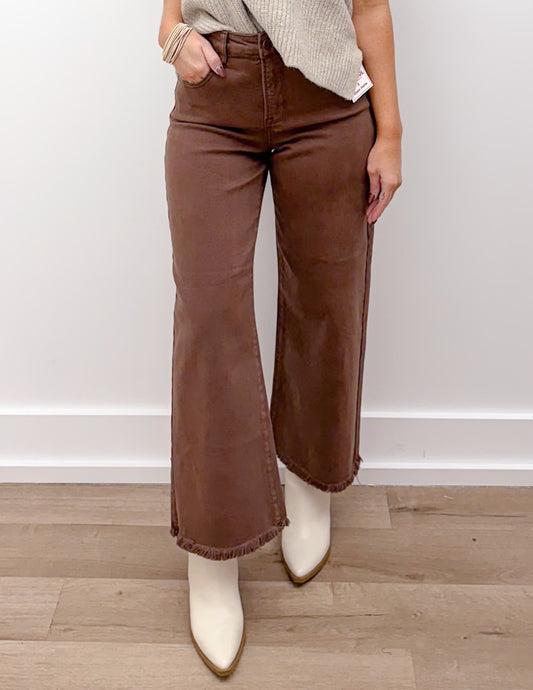 In Trouble Now Tummy Control High Rise Crop Jeans