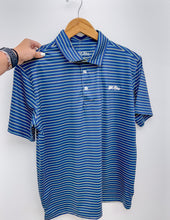 Load image into Gallery viewer, Old Row Striped Polo in Navy/Yellow/Green