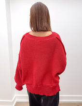 Load image into Gallery viewer, Feeling Lost Pullover Sweater Mock Neckline in Red