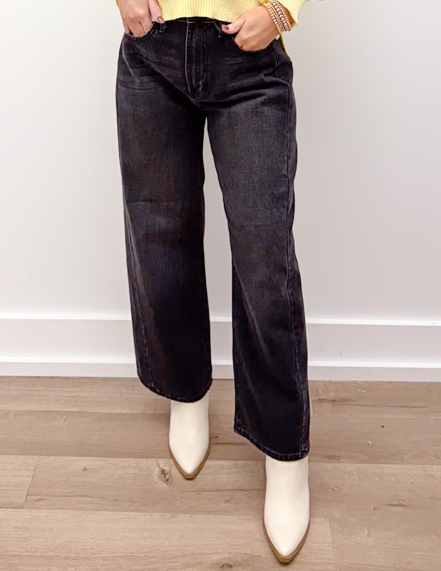 Famous Friends Barrel Twist Jeans in Black