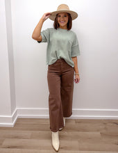 Load image into Gallery viewer, I&#39;ve Been Everywhere Ribbed SS Top in Light Olive