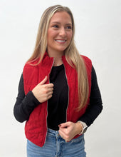 Load image into Gallery viewer, My Go To Corduroy Puffer Vest in Chili Red