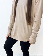 Load image into Gallery viewer, All About the Basics Cotton Raglan Sleeve Top in Lt Mocha