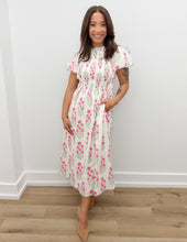 Load image into Gallery viewer, No Rain No Flowers Puff Sleeve Midi Dress