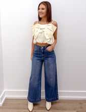 Load image into Gallery viewer, Turn It Up High Rise Pin Tuck Detail Wide Leg Jeans in Dark Denim