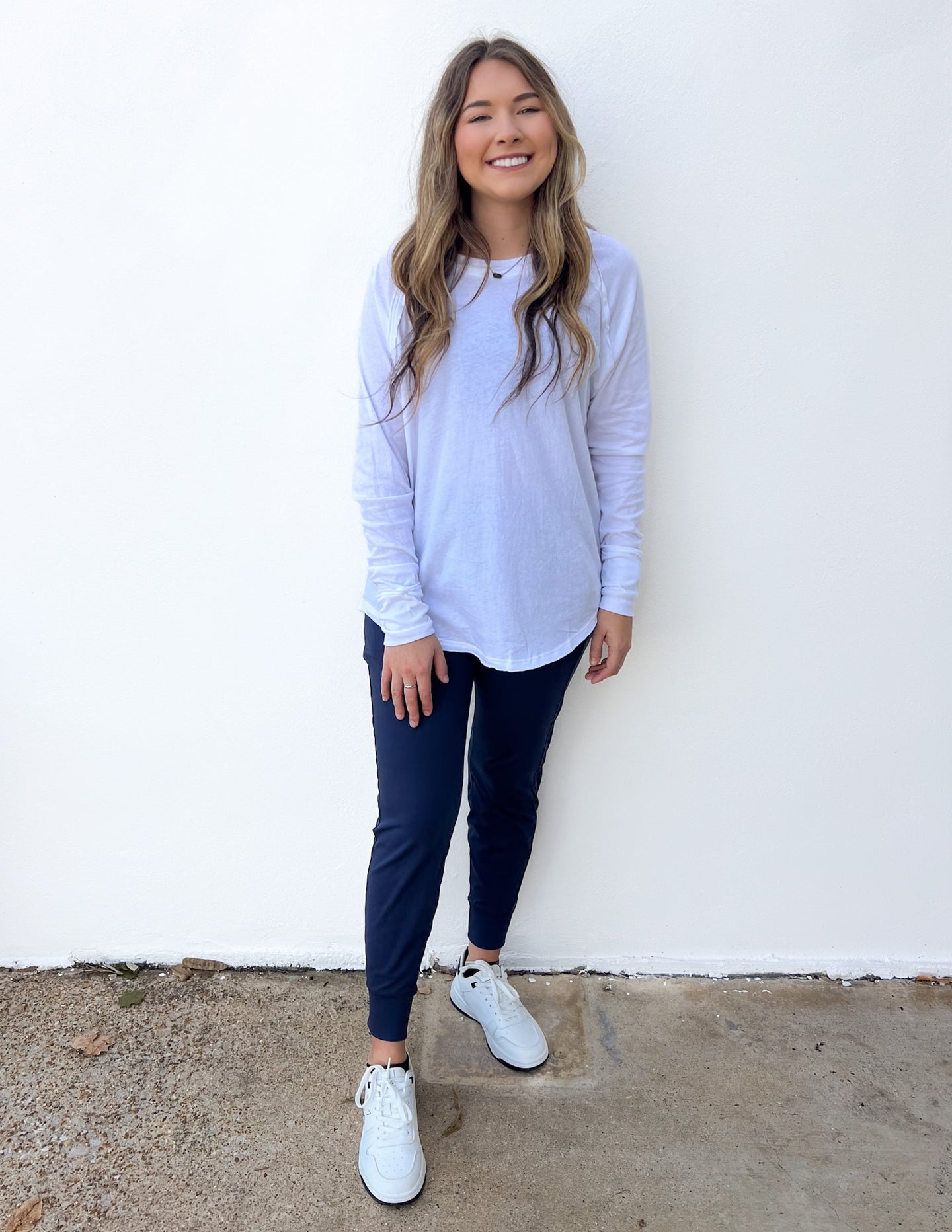 All About the Basics Cotton Raglan Sleeve Top in White