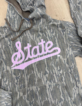 Load image into Gallery viewer, Pink State Script Mossy Oak Hoodie