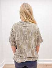 Load image into Gallery viewer, Maroon State Script On Bottomland Camo SS Tee