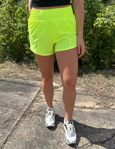 Follow Me Athletic Shorts Highlight Yellow