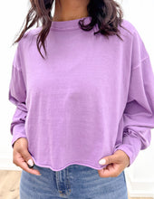 Load image into Gallery viewer, I Need You More Oversized LS Cropped Top in Lt. Plum