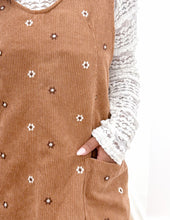 Load image into Gallery viewer, Loving Me Floral Embroidered Corduroy Overall Dress