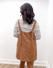 Load image into Gallery viewer, Loving Me Floral Embroidered Corduroy Overall Dress