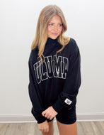 Lulu Mac Stitch Mockneck Terry Cloth Sweatshirt in Black