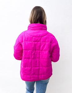 Everything You Know Puffer Jacket in Fuchsia