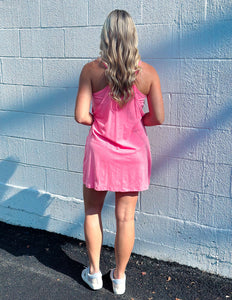 Darling Day Mini Dress Neon Pink
