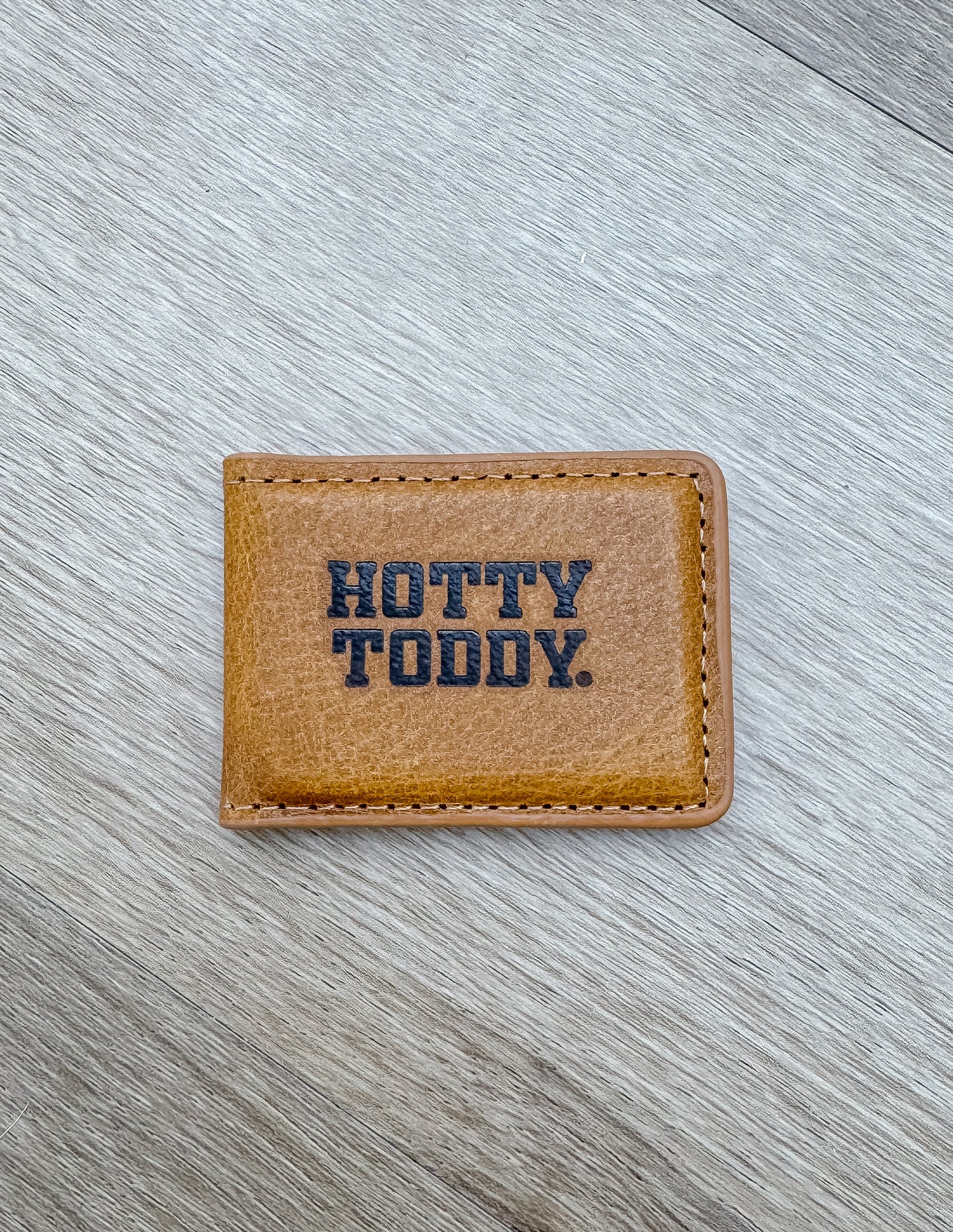 Magnetic Money Clip Tan Embossed Hotty Toddy