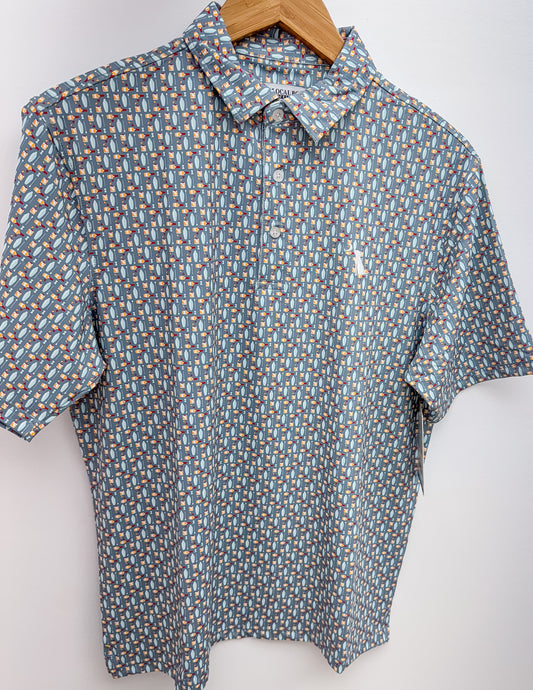 Local Boy Dirty Myrtle Old Fashioned Polo in Gray