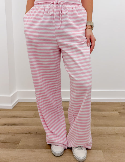 Lulu Mac Stripe Pants in Light Pink