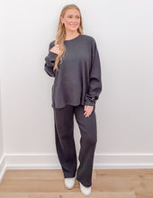 Load image into Gallery viewer, Lulu Mac Waffle LS Top in Black