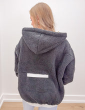 Load image into Gallery viewer, See You Two-Toned Sherpa Pullover Hoodie in Black