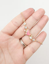 Load image into Gallery viewer, Kendra Scott Ari Heart Arrow Tennis Gold Bracelet in Pink Oplscnt