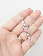 Load image into Gallery viewer, Kendra Scott Ari Heart Arrow Tennis Silver Bracelet in Pink Oplscnt