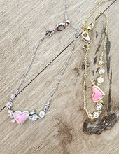 Load image into Gallery viewer, Kendra Scott Ari Heart Arrow Tennis Silver Bracelet in Pink Oplscnt