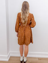 Load image into Gallery viewer, Same As Me Floral Embroidered Corduroy Mini Dress in Mocha