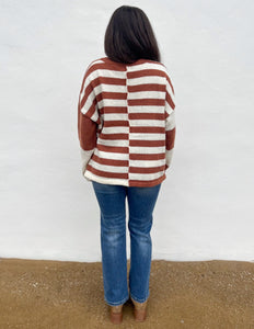 Simple Pleasures Color Block Knit Sweater