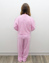 Load image into Gallery viewer, Lulu Mac Stripe Monochrome LS Top in Neon Pink