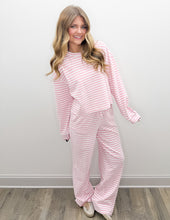 Load image into Gallery viewer, Lulu Mac Stripe Monochrome LS Top in Lt Pink