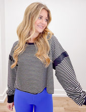 Load image into Gallery viewer, Seems Like Yesterday Striped Cutout Back Sweatshirt