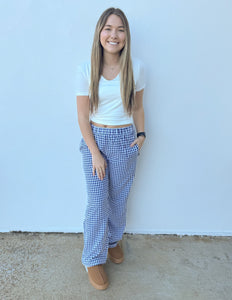 Pretty Blues Gingham Pants