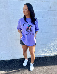 Hold Your Horses Vintage Graphic Oversized SS Tee