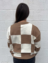 Load image into Gallery viewer, One Step Closer Checkered Sweater Mocha