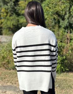 Darling Please Striped Sweater Ivory