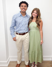 Load image into Gallery viewer, Southern Marsh Hartsville Plaid Dress Shirt French Blue &amp; Mint