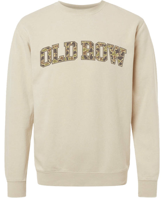 Old Row Camo Pigment Dyed Crewneck in Ivory