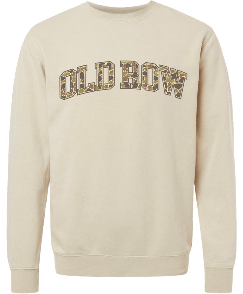 Old Row Camo Pigment Dyed Crewneck in Ivory