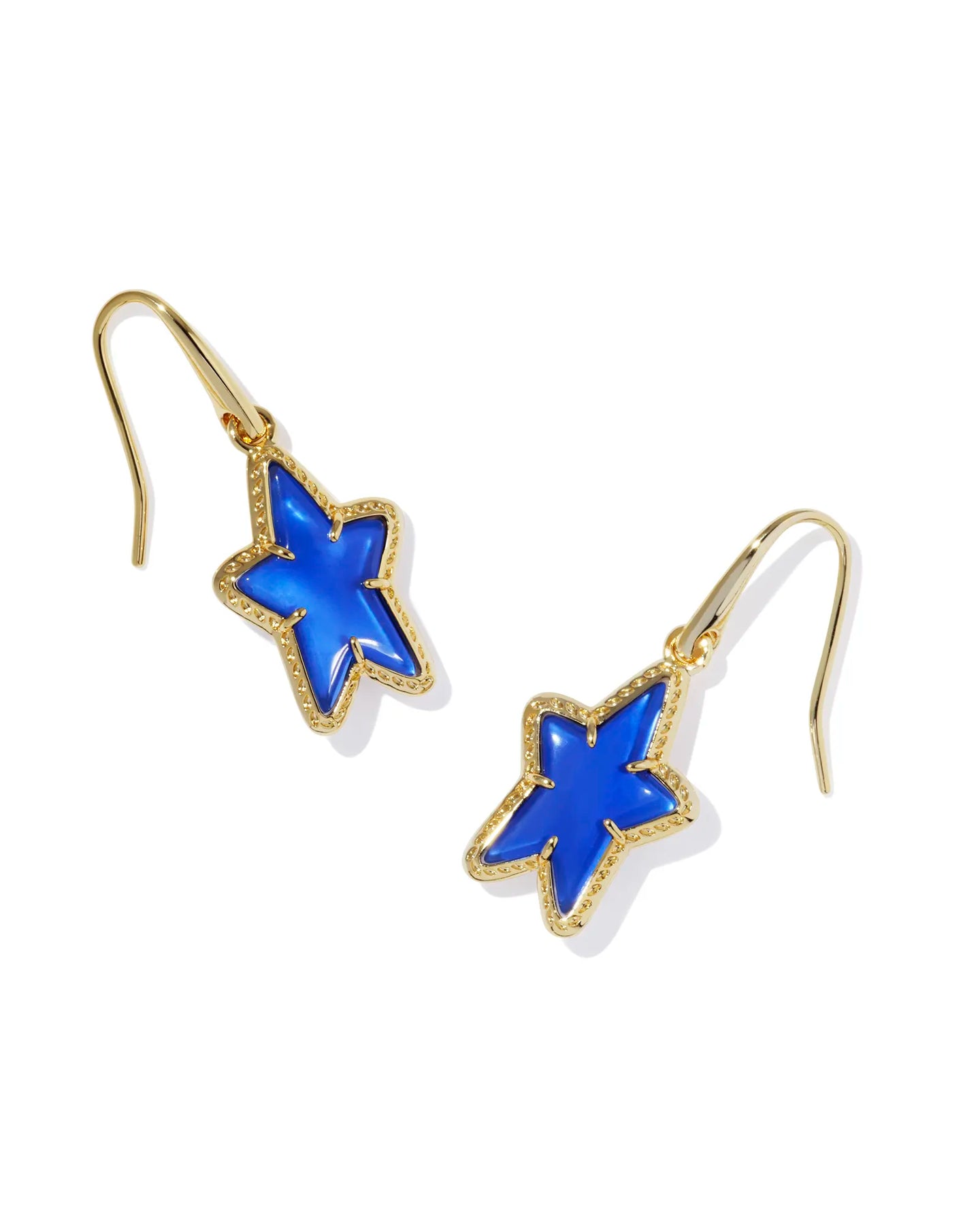 Kendra Scott Ada Star Small Drop Earrings Gold Cobalt Blue Illusion