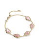 Kendra Scott Adriana Scallop Frame Gold Delicate Chain Bracelet in Light Pink