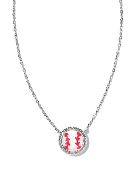 Kendra Scott Baseball Silver Short Pendant Necklace