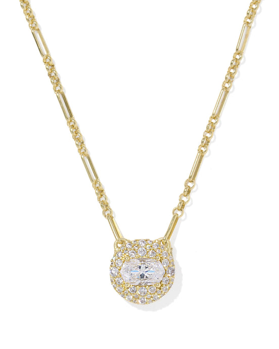 Kendra Scott Bella PNDNT Necklace in Gold-White Crystal