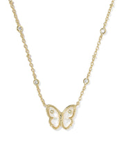 Load image into Gallery viewer, Kendra Scott Cailey Gold Butterfly Pendant Necklace in Ivory MOP