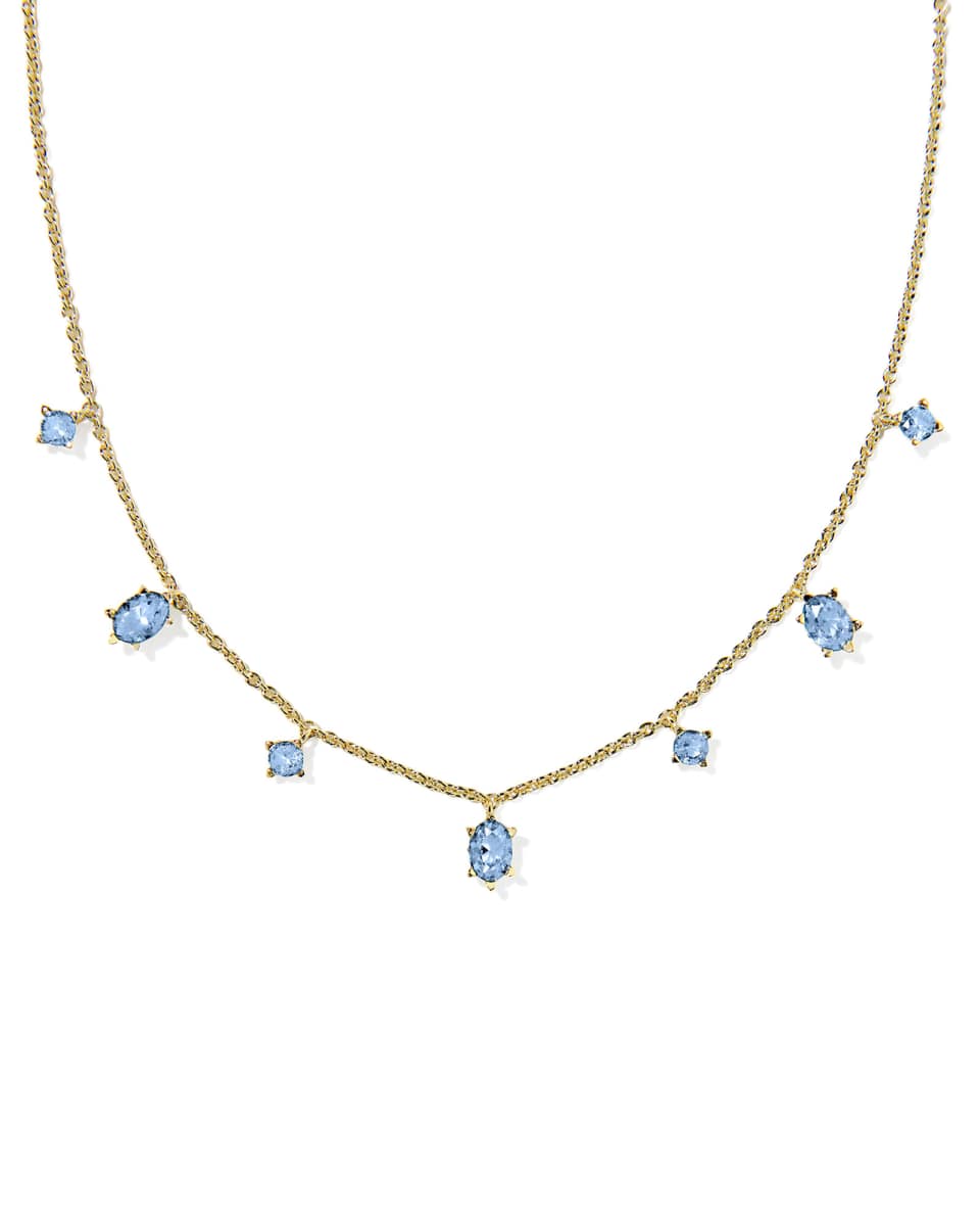 Kendra Scott Gold Cailin Strand Necklace in Blue Violet Crystal